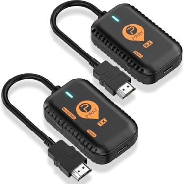 Imagem de Transmissor e receptor HDMI sem fio 400 pés/120 m extensor 4K decodificação entrada 1080p saída plug & play banda dupla de baixa latência 2,4G/5,8G para vídeo e áudio para monitorar de PC/projetor