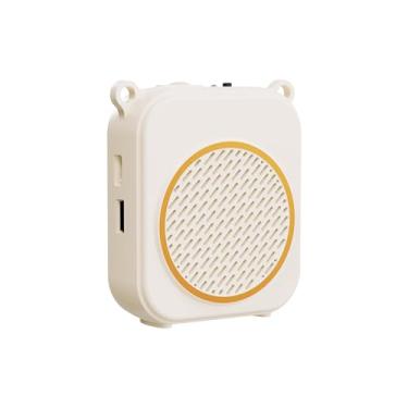 Imagem de SUNGOOYUE Amplificador de Voz, Microfone Recarregável Portátil do Pa, Reprodução de Mp3 Sem Fio Com Alto-falante de Potência Máxima de 10w para Guia Turístico de Professores (Branco)