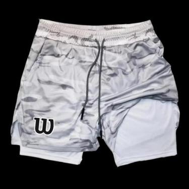 Imagem de Shorts De Corrida Masculinos Em Malha Respirável 2 Em 1, Camada Dupla,