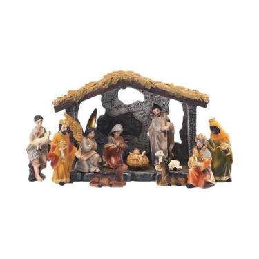 Imagem de Conjunto De 12 Peças De Decorações De Natal Em Resina Para Presépio, P