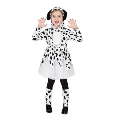 Imagem de Yruiz Roupa para meninas 101 dias de escola, animais dálmatas, com bota, para festas de fim de ano (9 a 10 anos)