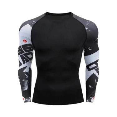 Imagem de Camiseta De Manga Longa MMA Para Homens Rashguard BJJ Jiu Jitsu Muay T