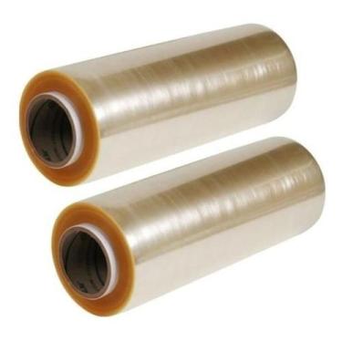 Imagem de Kit 2 Un Filme Pvc Transparente Rolo Bobin Esticável 28X300 - Home Fam