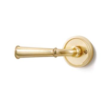 Imagem de MRML Maçaneta de porta de passagem de ouro escovado, maçaneta de porta dourada para corredor de despensa de cozinha interior maçaneta de porta dourada clara, alavanca de maçaneta de liga de alumínio