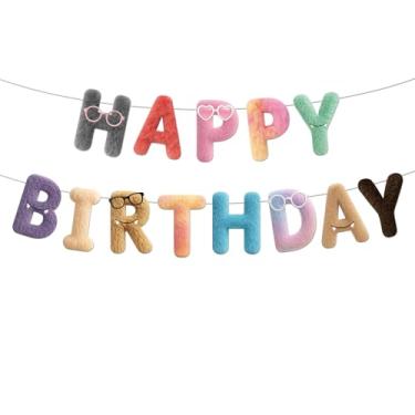 Imagem de Faixa de feliz aniversário de elfo, tema de desenho animado colorido, decoração de festa de aniversário, boneca elfa, lembrancinhas de festa de desenho animado para porta de parede, ambientes internos