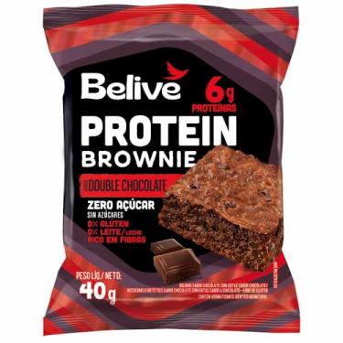 Imagem de Brownie Proteico Double Chocolate Sem Açúcar Sem Glúten Sem Leite Belive 40g