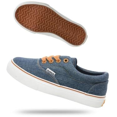 Imagem de Hurley Tênis de cadarço para meninos e meninas para crianças pequenas/grandes, Jeans azul-claro, 12 Little Kid