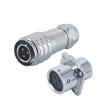 Imagem de XMGKMN 1 peça conector impermeável M12 cabo de iluminação externa conector de extremidade SF1211/S4 soquete de furo P4 núcleo plugue de aviação (tamanho: 9 pinos soquete de ancoragem)