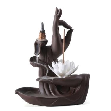 Imagem de Queimador de incenso de cerâmica Zen Backflow Queimador de incenso doméstico madeira de ágar sândalo ornamentos de cerimônia de chá suporte para queimador de incenso