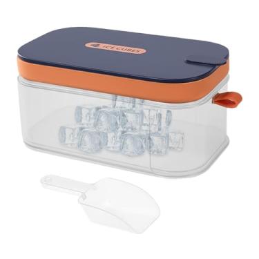 Imagem de Bandeja de gelo, fácil liberação com recipiente com tampa de colher | Moldes de silicone para cubos - para coquetel, vinho, cerveja, uísque, bourbon, vodca, café, refrigerante, suco, casa, apartamento