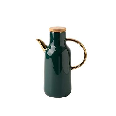 Imagem de Garrafas de óleo de cerâmica e vinagre dispensador de azeite de oliva, bico antigotejamento, reutilizável, garrafa de óleo comestível de 765 g lecythus