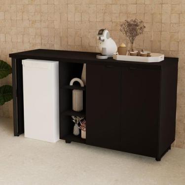 Imagem de Aparador Frigobar Embutir Esquerdo Armário 2 Portas com Pés em Metal C