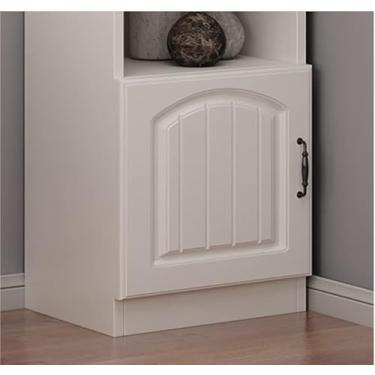 Imagem de Estante de livros pequena, armário de armazenamento de lacuna estreita multicamadas para sala de estar hidráulica (cor: 40 x 24 x 180 cm cor teca O) (35 x 24 x 180 cm 1 porta branca U)