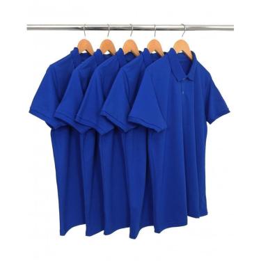 Imagem de Kit 5 Camisas Gola Polo Piquet Masculinas Lisa-Masculino