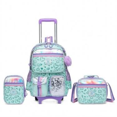 Imagem de Kit Infantil Mochila De Rodinhas + Estojo + Lancheira Menina-Feminino