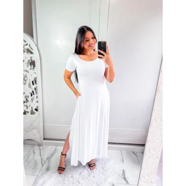 Imagem de Vestido gola canoa com bolso e fenda lateral confortavel e sosial - Mk