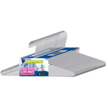 Imagem de Cabide Tintureiro Cromado Organização Roupa Armario - Kit com 30 unida