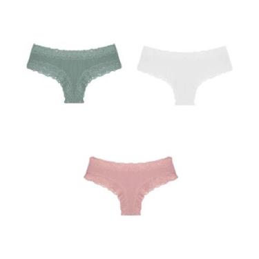 Imagem de Calcinhas Brasileiras De Algodão Com Renda plus Size, Sem Costura, Cin