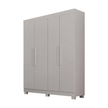 Imagem de Guarda Roupa Solteiro 4 Portas 2 Gavetas Canadá S/ Espelho Com Pés - Leifer Branco