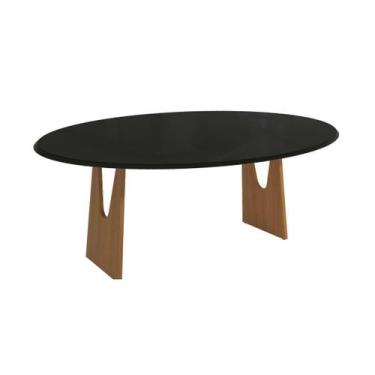 Imagem de Mesa Jantar Mila Madeira Maciça c/ Tampo Madeirado c/ Vidro 180x105cm 