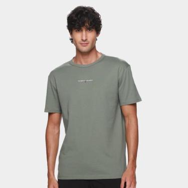 Imagem de Camiseta Tommy Jeans Linear Masculina, Verde, P