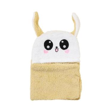 Imagem de Balaclava Infantil De Inverno Em Veludo Coral Com Desenho De Coelho, C