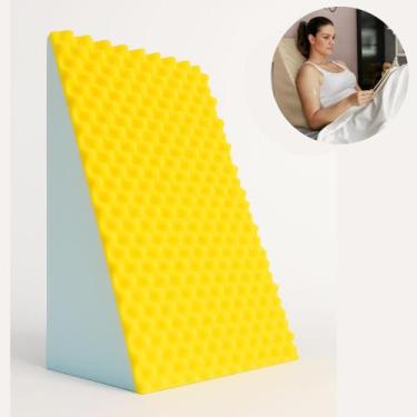 Imagem de Travesseiro Triangular Ortopédico Espuma Encosto 65x45cm Pós Cirurgia 