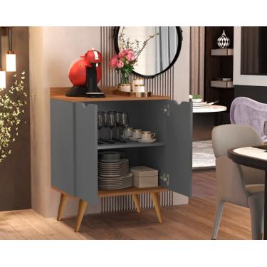 Imagem de Aparador 2 Portas Buffet 4545 Pés Palito - Onix / Nature