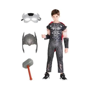 Imagem de Fantasia Infantil Thor Com Músculos E Machado Iluminado Para Halloween