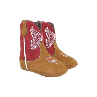Imagem de Bota Texana Bebê Unissex em Tecido Bordô Bordada Confortável Linha Kapell Baby (19/20)