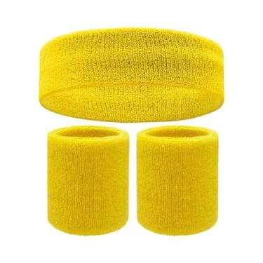 Imagem de Conjunto De Faixas De Suor Para Cabeça E Punhos Masculinas Para Esport