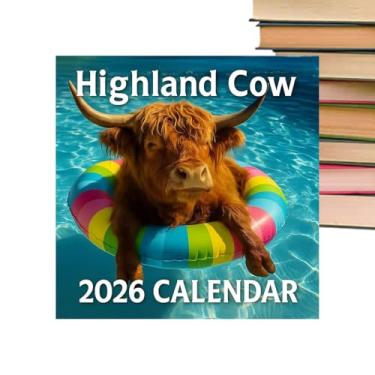 Imagem de Calendário para 2026, Highland Cow Calendar 2026, decoração de parede | Agenda mensal de grosso - para professores, estudantes, casa, escritório, sala de aula, apartamento, planejamento de Natal