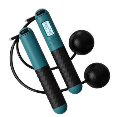 Imagem de Corda de pular ponderada | Corda de pular para treinamento de exercícios físicos, contagem digital, peso de bola para homens, mulheres