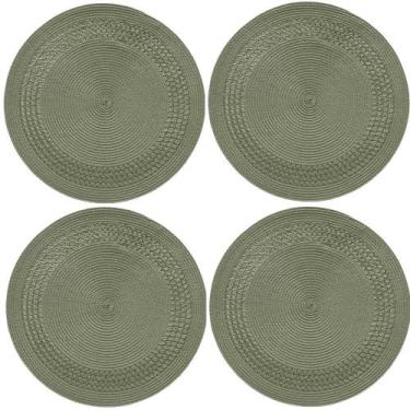 Imagem de Jogo Americano redondo entrelacado 4 unidades - Verde oliva - Copa & C
