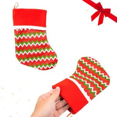 Imagem de Meia De Natal Bota Natalina Enfeite Decoração Pendurar 23cm - shop mix