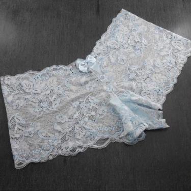 Imagem de Caleçon Renda Plus Size Cor:Azul Bebê/BrancoTamanho:50 - Ternura Íntim