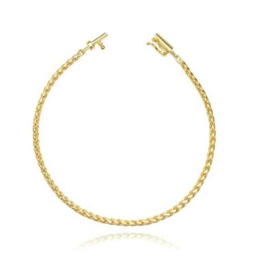 Imagem de Pulseira Estilosa de Ouro 24K Unissex 2,5mm Banhada a Ouro - Tropical 