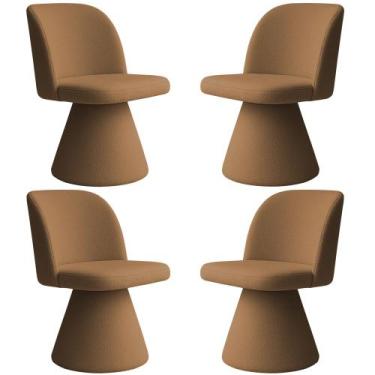 Imagem de Kit 04 Cadeiras de Jantar Giratória Liz Bouclé Terracota - Nexta Casa