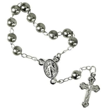 Imagem de Mini Terço para Lembrancinhas - SJO Artigos Religiosos, Prata