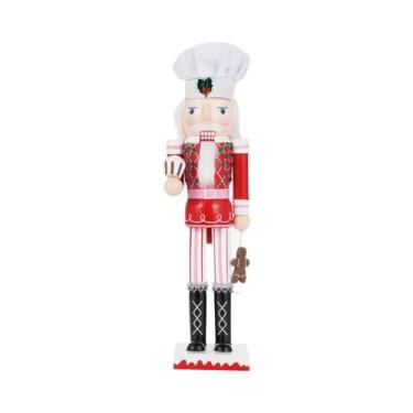Imagem de Quebra-Nozes Artesanal De Natal 38CM, Boneco De Chef De Confeitaria, D