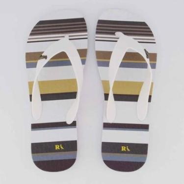 Imagem de Chinelo Reserva Trancoso Listrado Branco e Azul-Masculino