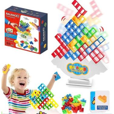 Imagem de Jogo Stacking Blocks Tetra Tower Balance 64 unidades por mais de 2 ano