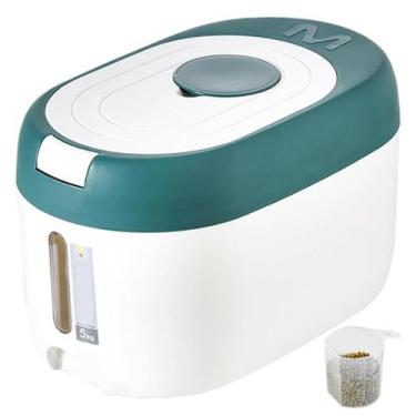 Imagem de Contenedor hermético para arroz 5 kg con taza medidora verde - Marca P