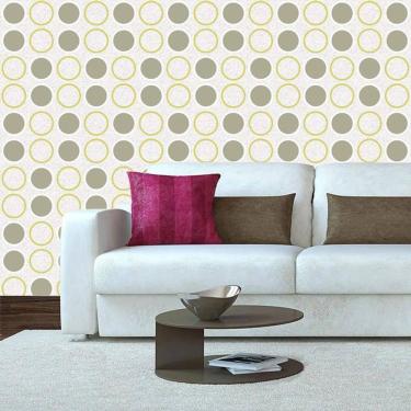 Imagem de Papel De Parede Círculos Verde Opaco Geométrico Adesivo Sala