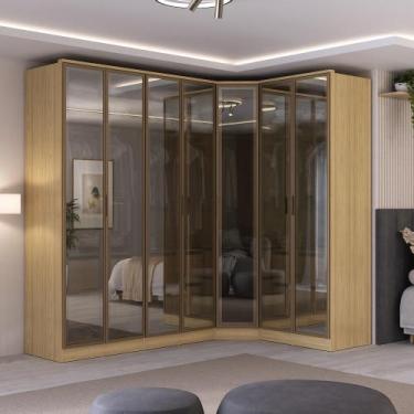 Imagem de Guarda Roupa Modulado 7 Portas Reflecta com Led 100% MDF - Mambel Q, O