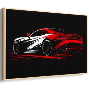 Imagem de Quadro decorativo Carro Esportivo Acelerando no Horizonte Noturno - Ar