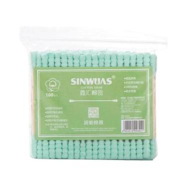 Imagem de Cotonetes De Bambu Para Bebês Com Hastes De Madeira Macias, Caixa Com 