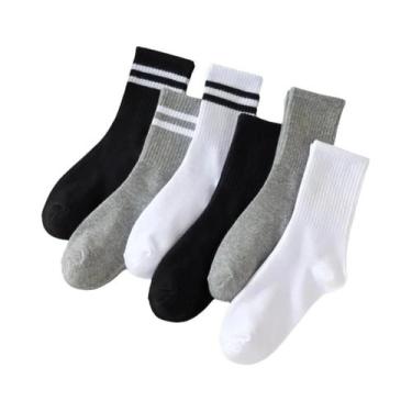 Imagem de Meias Femininas De Cano Médio 3-10 Pares Respiráveis Confortáveis Abso