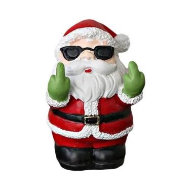 Imagem de Enfeite De Natal Papai Noel E Boneco De Neve Com Dedo Do Meio, Decoraç