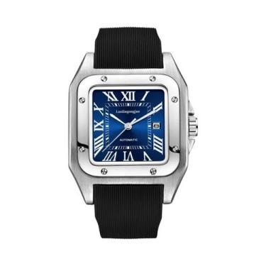 Imagem de Relógio Mecânico Masculino Quadrado Com Design Esqueleto, Automático, 